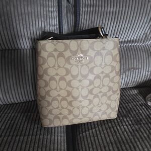 Coach Beige Signature Shoulder Bag